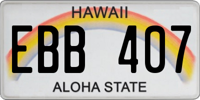 HI license plate EBB407