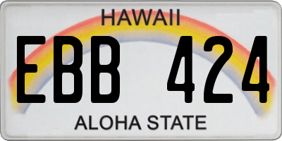 HI license plate EBB424
