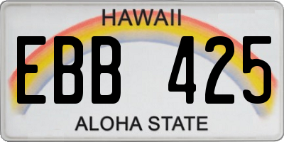HI license plate EBB425