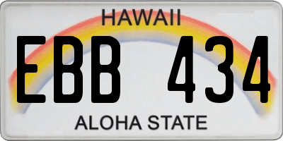 HI license plate EBB434