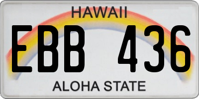 HI license plate EBB436