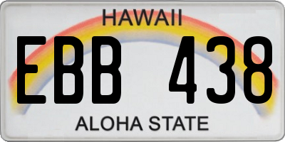 HI license plate EBB438