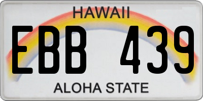 HI license plate EBB439