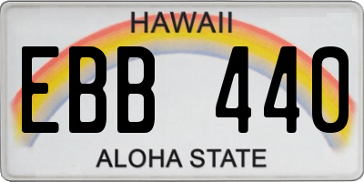 HI license plate EBB440