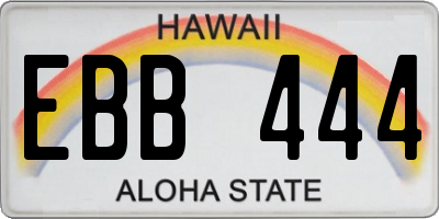 HI license plate EBB444