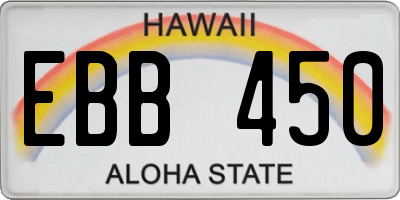 HI license plate EBB450