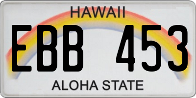 HI license plate EBB453