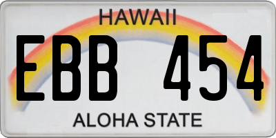HI license plate EBB454