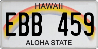 HI license plate EBB459