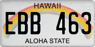 HI license plate EBB463