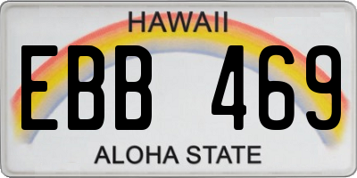 HI license plate EBB469