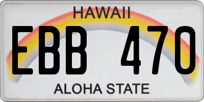 HI license plate EBB470
