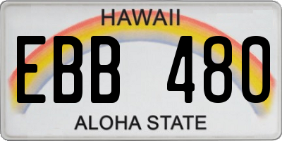 HI license plate EBB480
