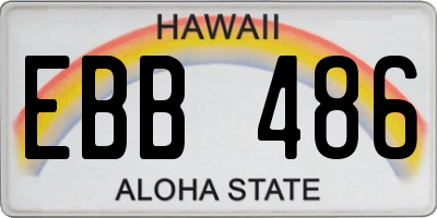 HI license plate EBB486