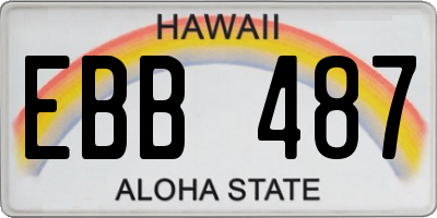 HI license plate EBB487