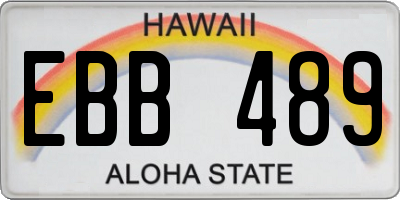 HI license plate EBB489