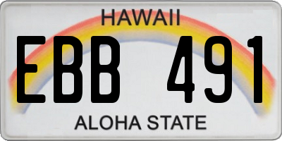 HI license plate EBB491