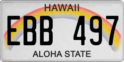 HI license plate EBB497