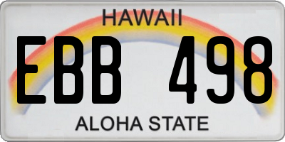 HI license plate EBB498