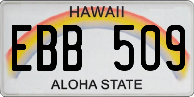 HI license plate EBB509