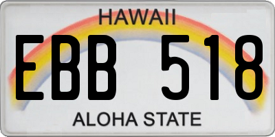 HI license plate EBB518