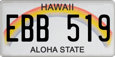 HI license plate EBB519