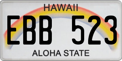 HI license plate EBB523