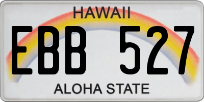 HI license plate EBB527