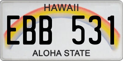 HI license plate EBB531