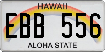 HI license plate EBB556
