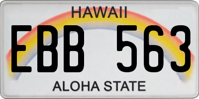 HI license plate EBB563