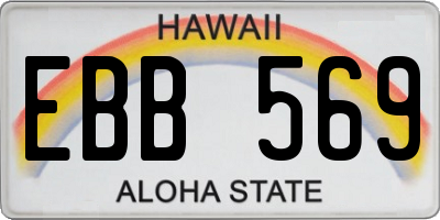 HI license plate EBB569