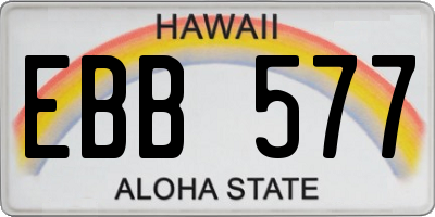 HI license plate EBB577