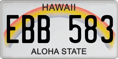 HI license plate EBB583