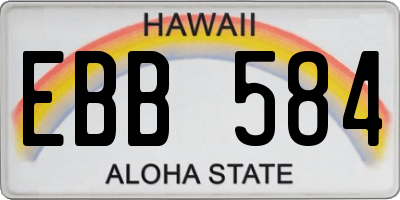 HI license plate EBB584