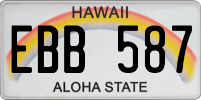 HI license plate EBB587