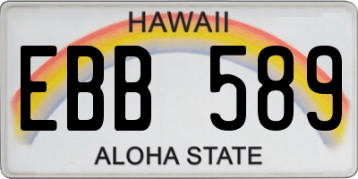 HI license plate EBB589