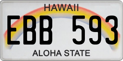HI license plate EBB593