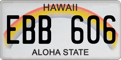 HI license plate EBB606