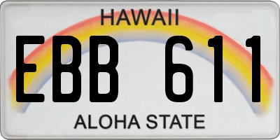 HI license plate EBB611