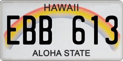 HI license plate EBB613