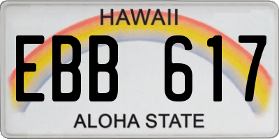 HI license plate EBB617
