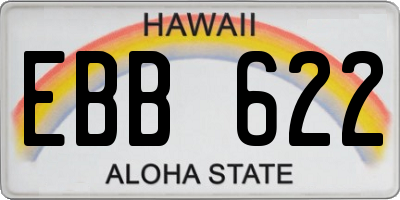 HI license plate EBB622