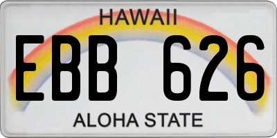 HI license plate EBB626