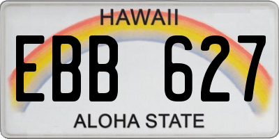 HI license plate EBB627