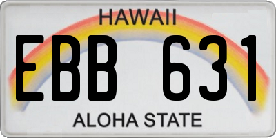 HI license plate EBB631