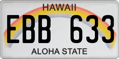 HI license plate EBB633