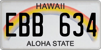 HI license plate EBB634