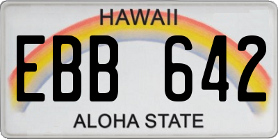 HI license plate EBB642
