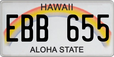 HI license plate EBB655